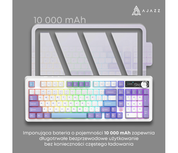 Ajazz AK980 V2 Gift Switch V2 Purple White Blue z ekranem - 1536373 - zdjęcie 14